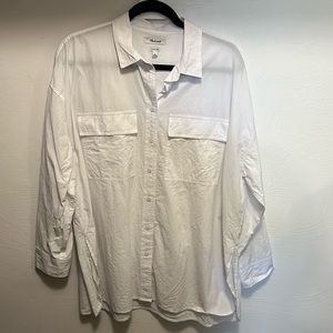 Madewell Signature Poplin Oversized Button-Up Shirt: Flap Pocket Edition Large
